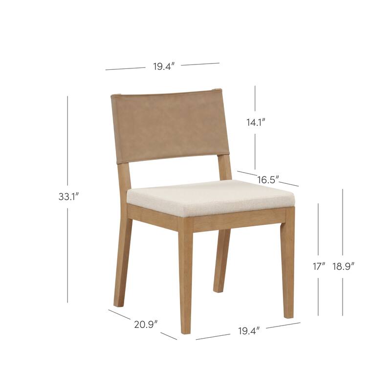 Linus Modern Upholstered Dining Chair, Solid Rubberwood Legs