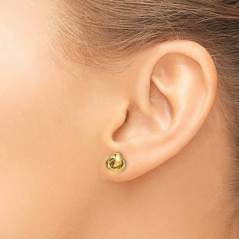 Curata 14k Yellow Gold Polished 8mm Love-knot Stud Earrings