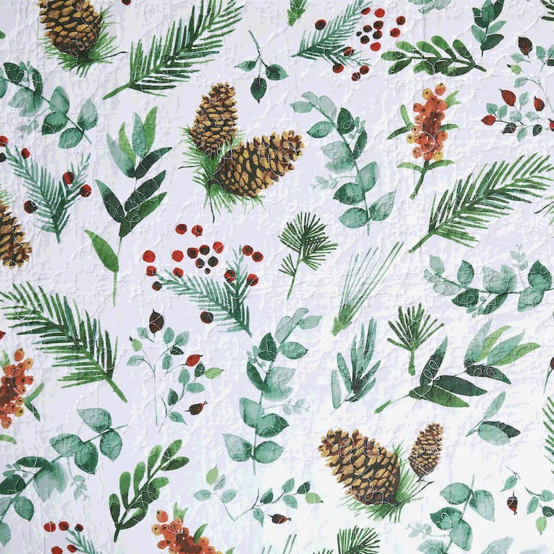 Jovie Pinecone Cotton Quilt Set - Reversible and Machine Washable