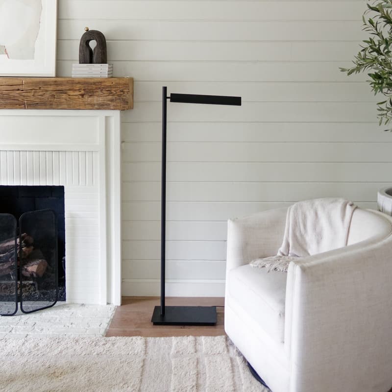 Brightech Linden LED Classic Matte Black Modern Industrial Arc Dimmable Super Bright Floor Lamp with 360º Adjustable Head