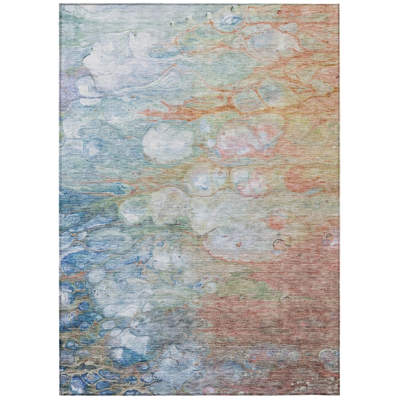 Machine Washable Indoor/ Outdoor Chantille Modern Abstract Rug