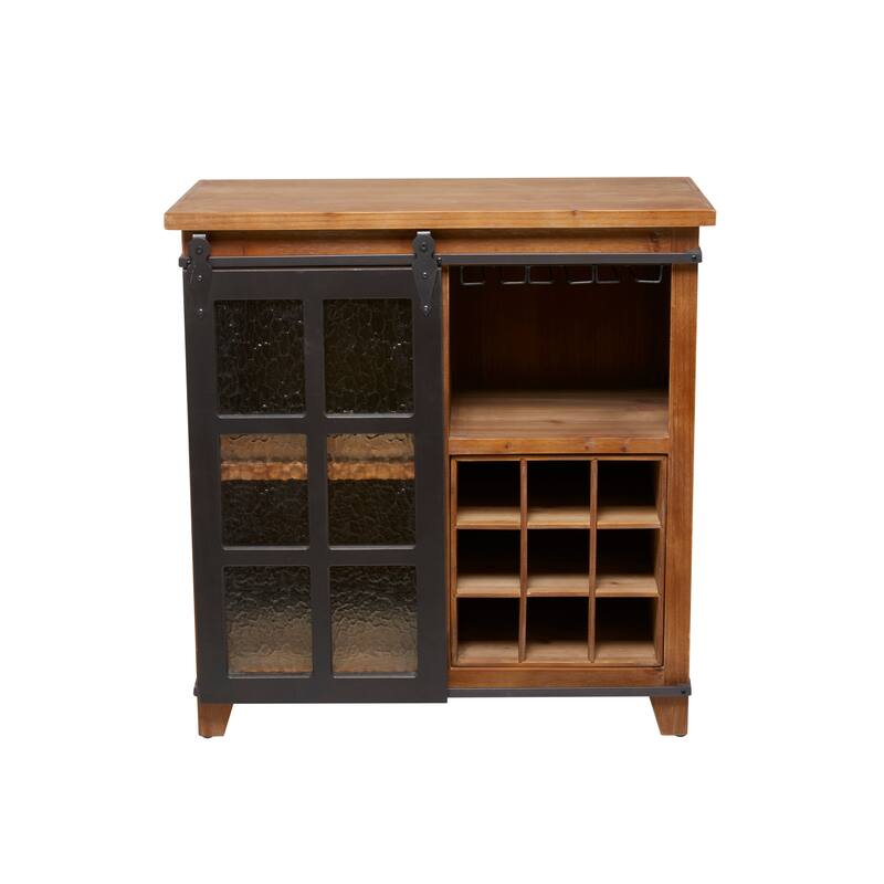Brown Fir Industrial Standing Wine Rack - 32 x 16 x 33