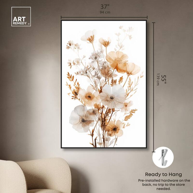 Parchment Petals Canvas by Art Remedy