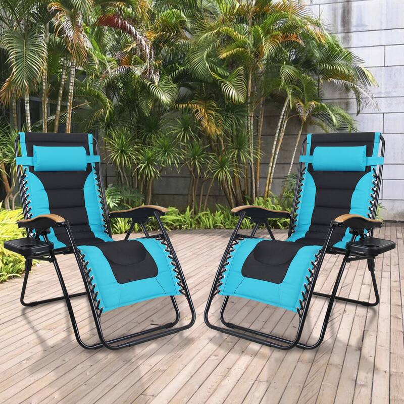 2-piece Padded Oversize XL Padded Zero Gravity Chair