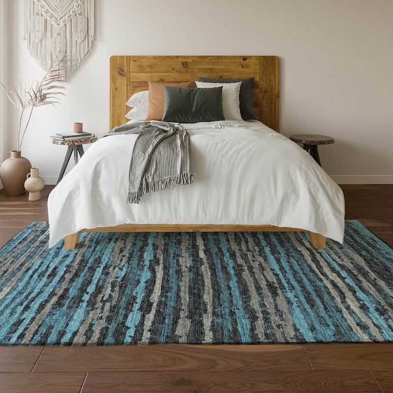 Premium Washable Super Soft Modern Ombre Stripes Mayfield Rug