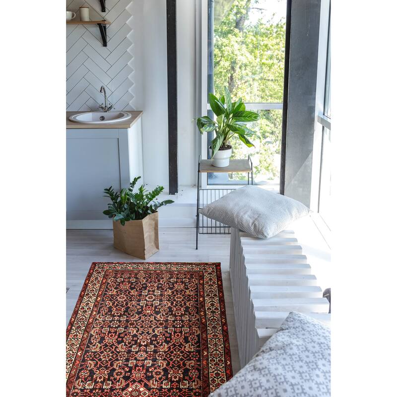 ECARPETGALLERY Hand-knotted Andelz Navy Wool Rug - 3'7 x 9'11