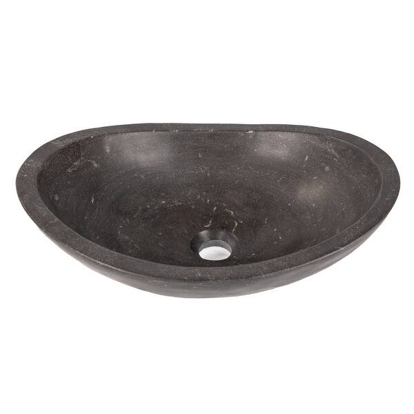 Eden Bath Stone Canoe Sink Honed Black Limestone Overstock 23538879