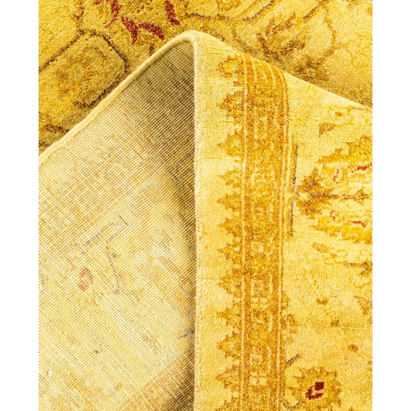 Overdyed One-of-a-Kind Hand-Knotted Area Rug - Yellow - 4' 3" x 9' 10"