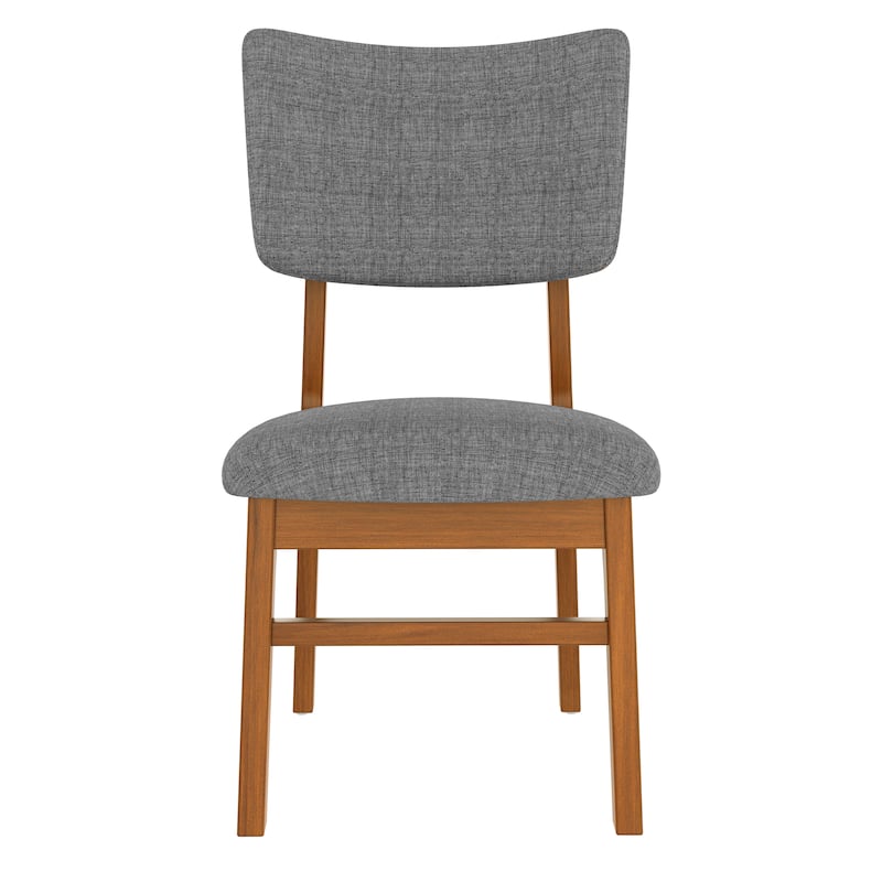 Upholstered Dining Chairs Set of 4, Armless Dining Chairs with Rubberwood Frame and Curved Backrest for Dining Room