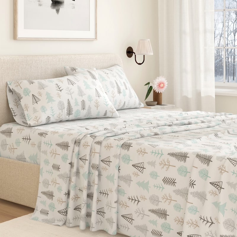 Linery & Co. Winter Turkish Cotton Double-Brushed Flannel Bed Sheet Set