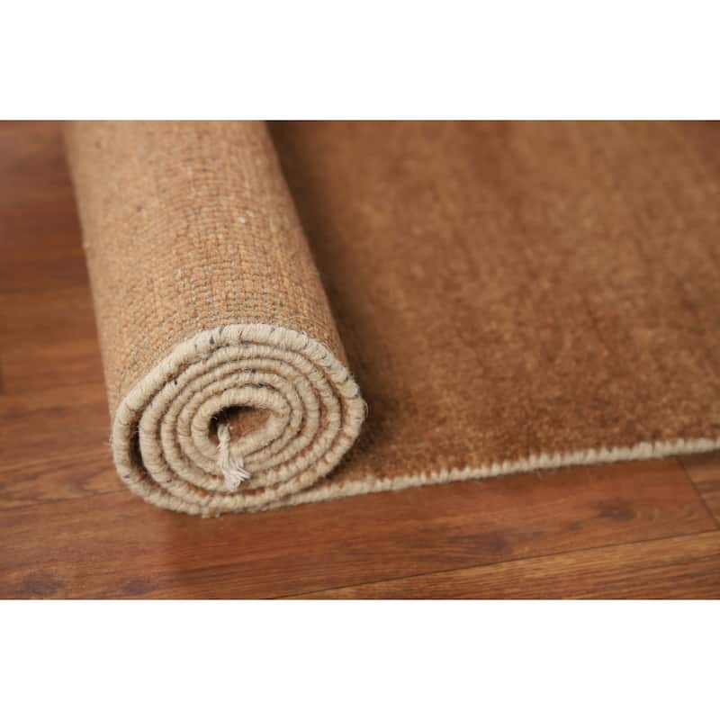 Brown Gabbeh Oriental Runner Rug Handmade Wool Carpet - 2'10"x 12'8"