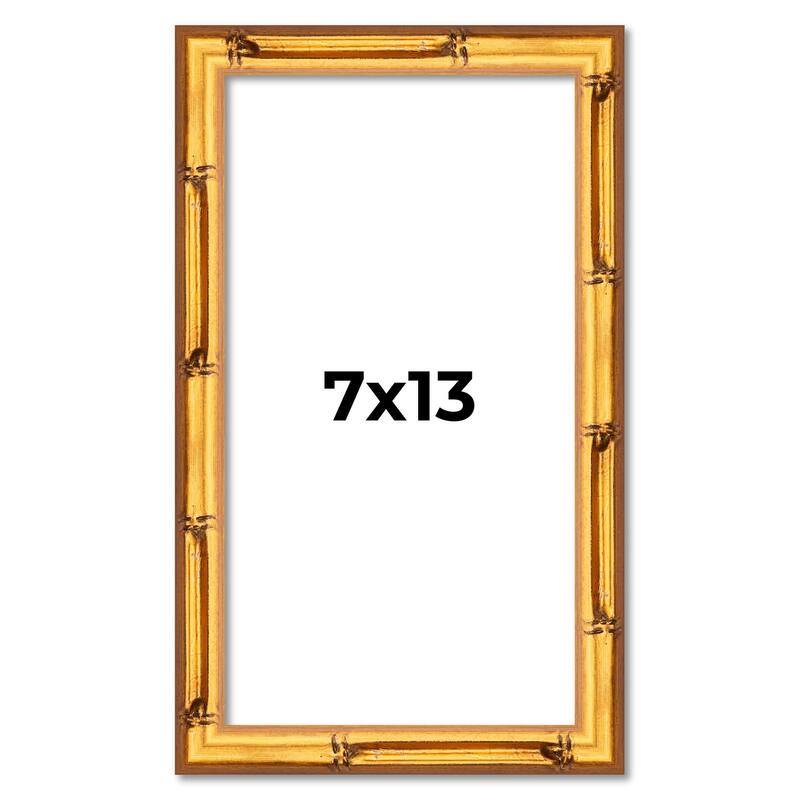 7x13 Frame Gold Bamboo Picture Frame Modern Photo Frame Includes UV Acrylic Shatter Guard Front Acid Free Foam Backing Board
