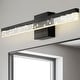 preview thumbnail 7 of 62, JONATHAN Y Baxter 22" 1-Light Modern Contemporary 360-Degree Rotatable Iron/Seeded Acrylic Integrated LED Vanity Light