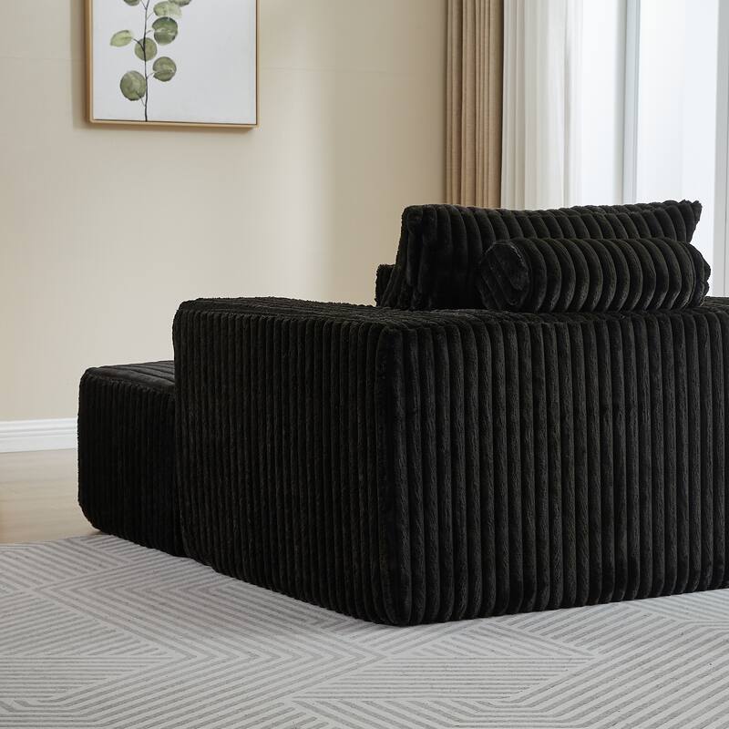 Cozy 62.5-Inch Recliner Chair with Footrest - Plush No Assembly Sofa for Indoor Relaxation