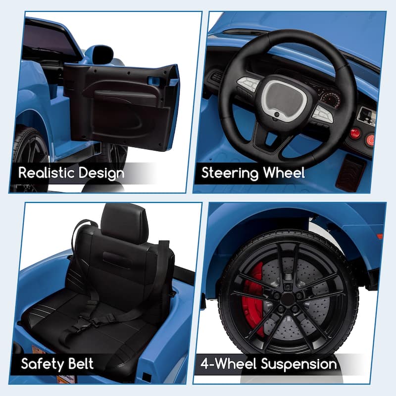 12V Kids' Electric Ride On Car, Licensed Dodge Challenger Electric Car