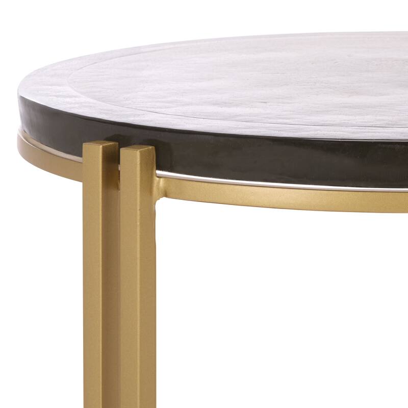 SAFAVIEH Couture Levitt Cast Glass Top Accent Table - 16"W x 16"D x 22"H