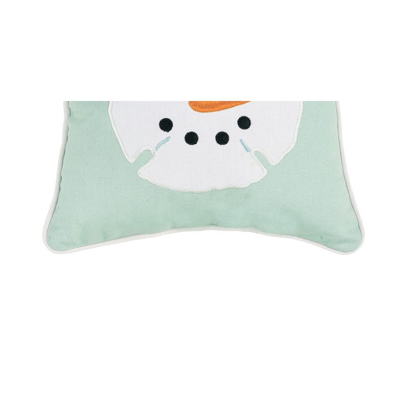 Sand Dollar Shaped Snowman Christmas Accent Pillow, 10" x 10"