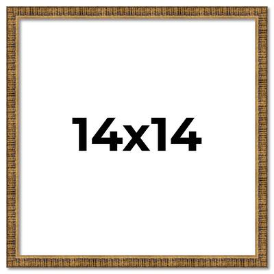 14x14 Frame Gold Solid Wood Picture Frame Includes UV Acrylic