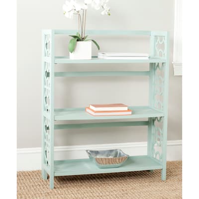 SAFAVIEH Natalie Celadon Low Bookcase - 33.5" x 13.4" x 42.5"
