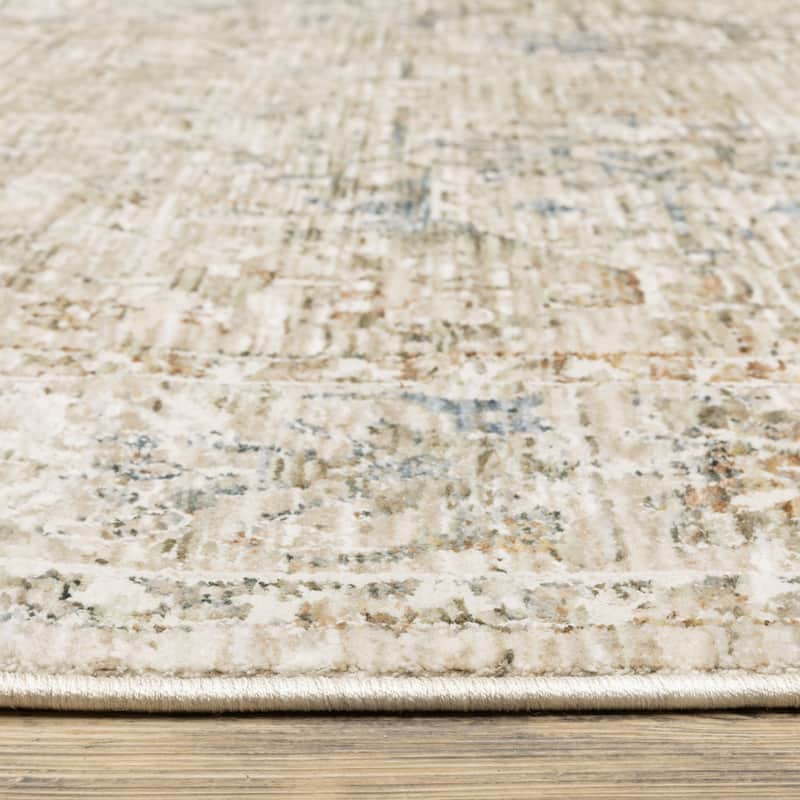 Amira Distressed Traditional Beige/ Blue Area Rug
