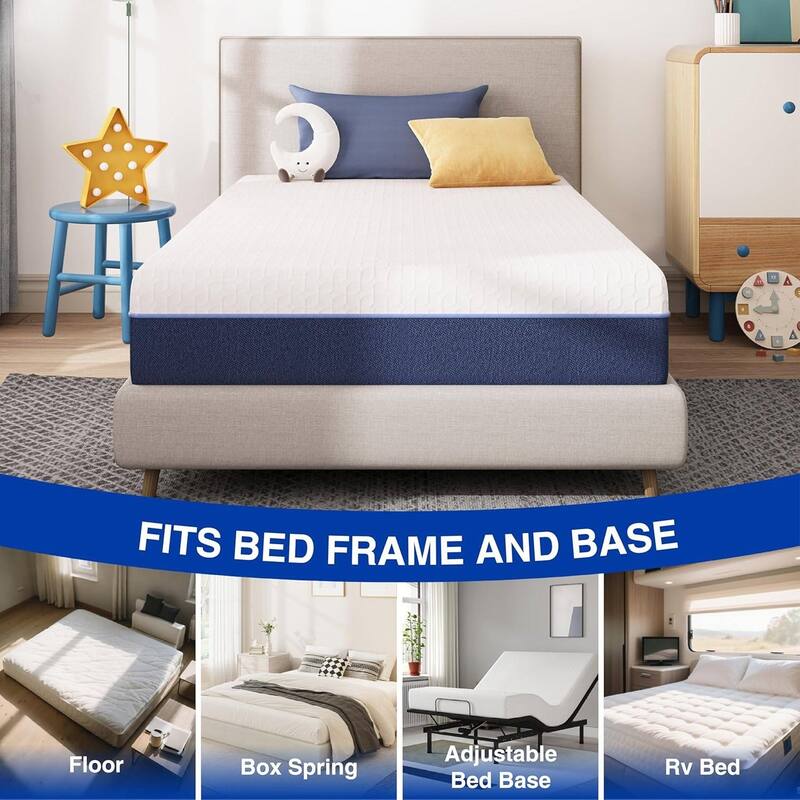 6 Inch Gel Infused Memory Foam Mattress Medium Firm Cooling Support for Beds