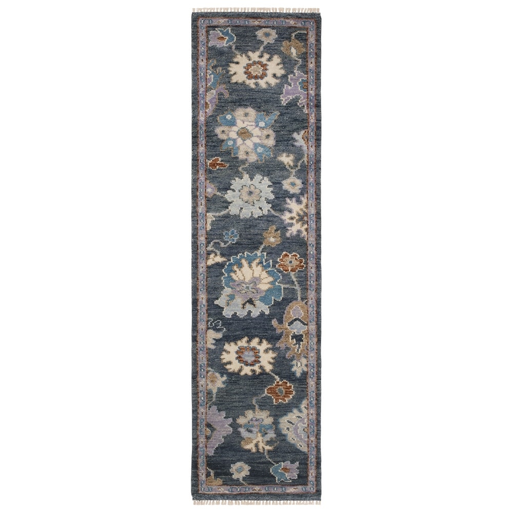 Maylin Traditional Oriental Light Blue/ Blue Area Rug
