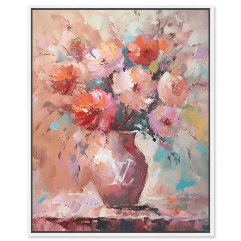 Un Jarron con flores glam Canvas by Art Remedy - White - 30" x 36"