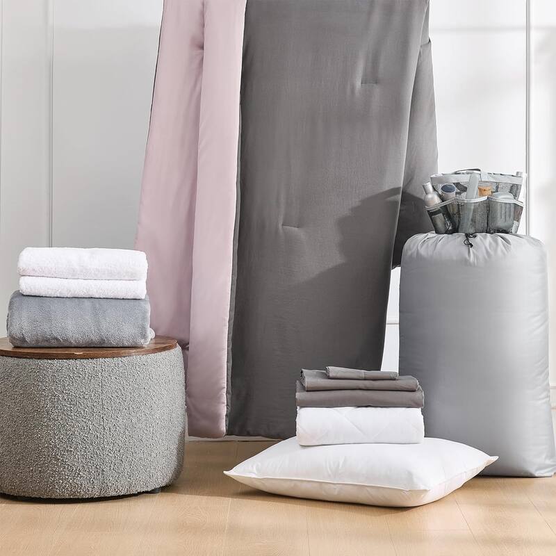 College Freshman Dorm Pack - Twin XL Bedding Kit Plus