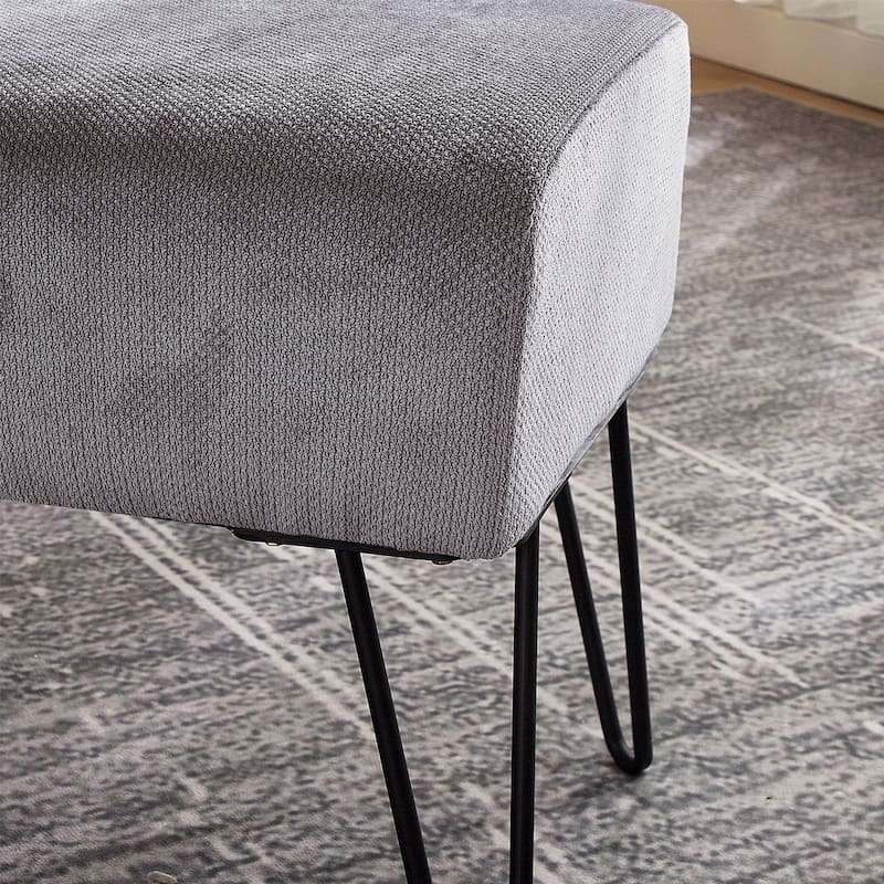 Serenta Milliken Plush Ottoman, 19" x 13" x 17" H