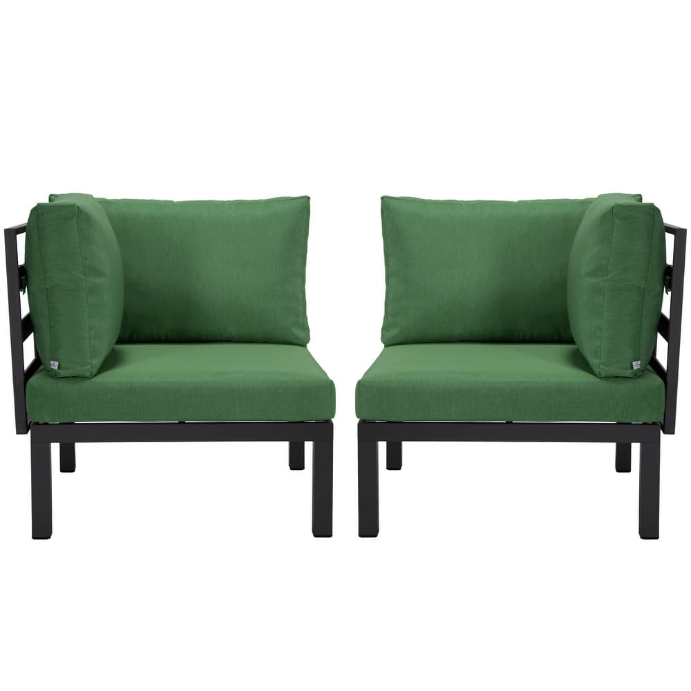 Chelsea Modern 2-Piece Outdoor Sectional Set with Rust-Proof Aluminum Corner Sofa & Loveseat All-Weather Modular Patio Seating