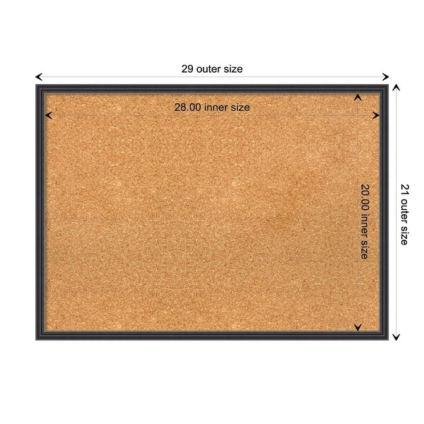 Stylish Black Narrow Wood Framed Natural Corkboard Bulletin Board Bed