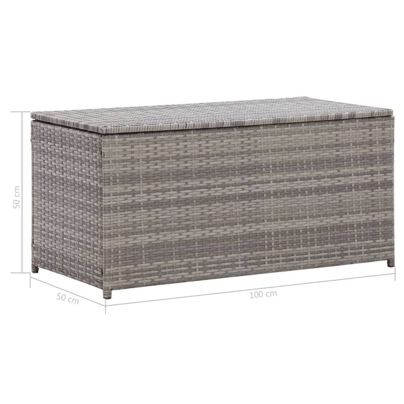 vidaXL Patio Storage Box Poly Rattan 39.4"x19.7"x19.7" Gray