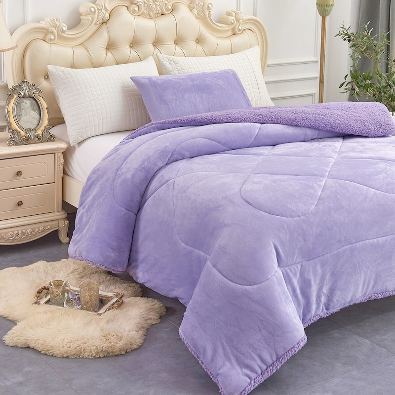 Sherpa Fleece Kids Comforter Set Xmas Gift for Kind