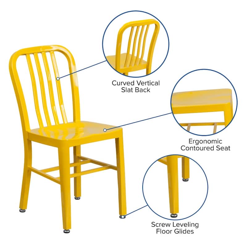 Metal Indoor-Outdoor Chair - 15.5"W x 20"D x 33.25"H