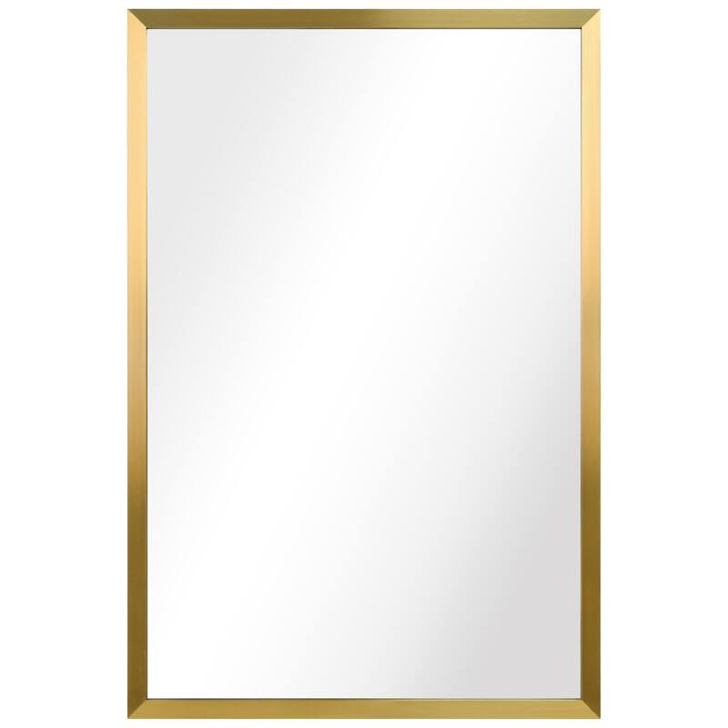 Contempo Stainless Steel Gold Wall Mirror - 24" x 36" - Brushed Gold