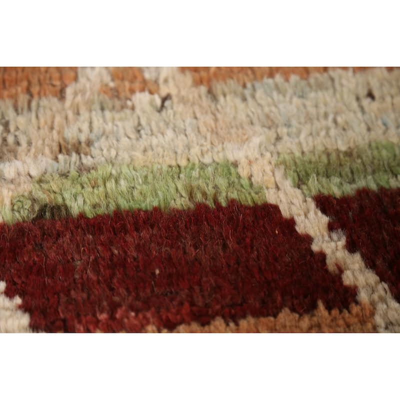 Trellis Moroccan Oriental Runner Rug Hand-Knotted Wool Carpet - 2'8" x 10'0"