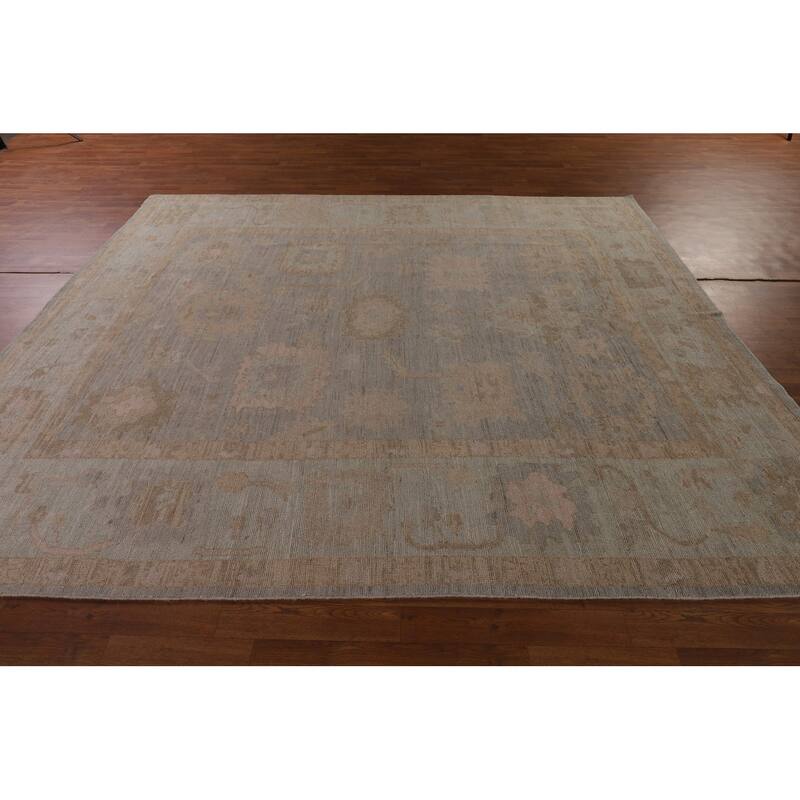 Oushak Vegetable Dye Area Rug Hand-Knotted Wool Carpet - 8'0" x 9'10"