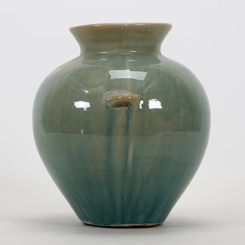 Artissance 10.2 in. H Round Green Porcelain Vintage Style Water Jar