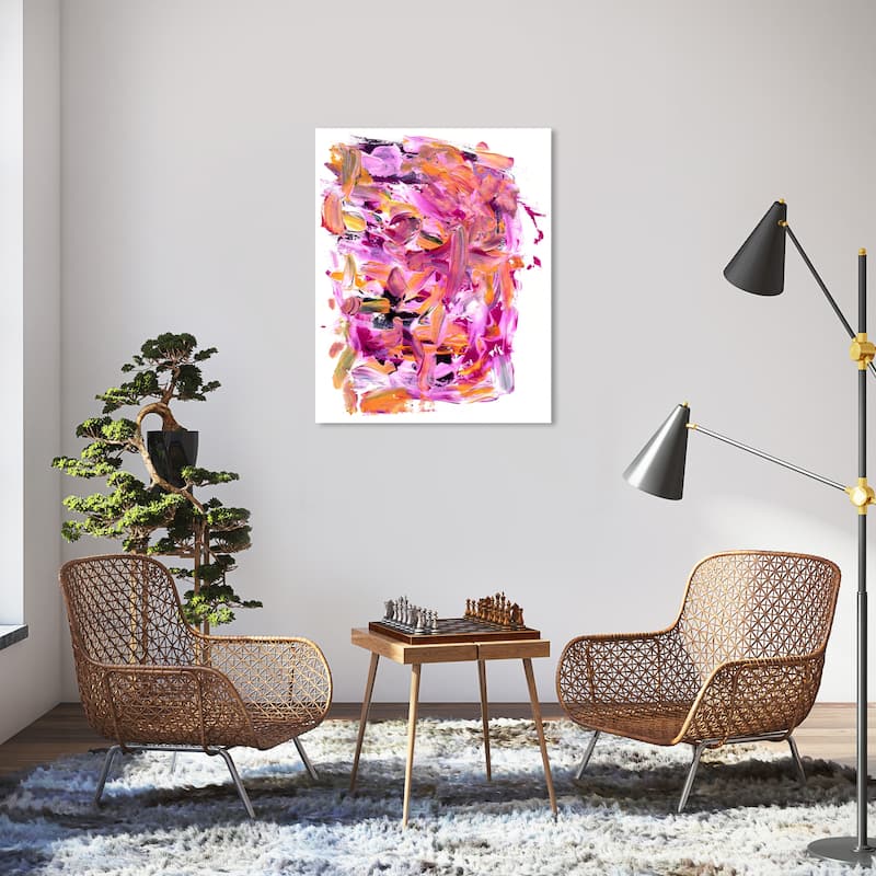 Wynwood Studio Abstract Dragonfruit Mango Pink and Modern & Contemporary Wall Art Canvas Print - 36 x 30