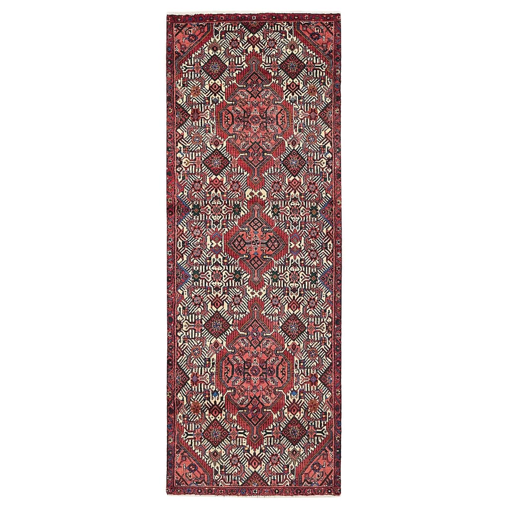 ECARPETGALLERY Hand-knotted Konya Anatolian Cream, Red Wool Rug - 3'0 x 8'7