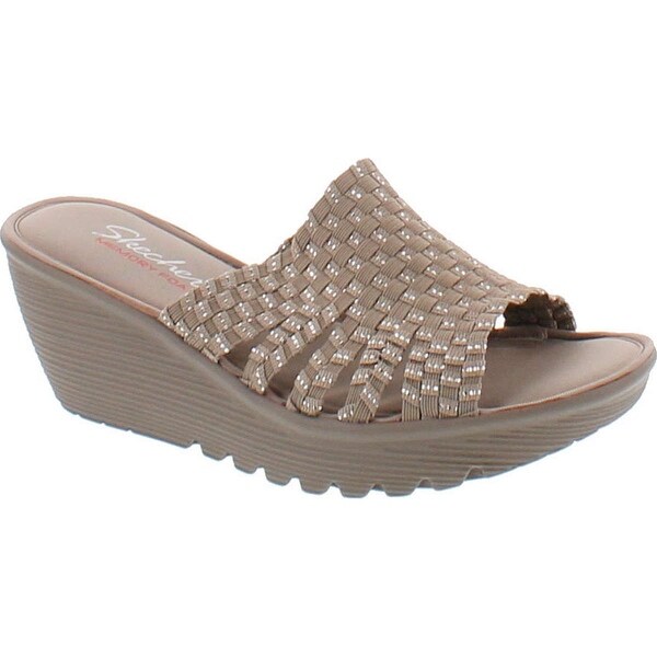 skechers parallel wedge sandals
