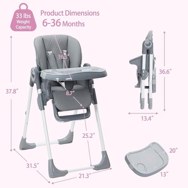 dimension image slide 2 of 3, Baby High Chair