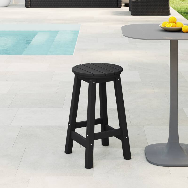 Laguna Hdpe All Weather Outdoor Patio 24" Round Counter Stool