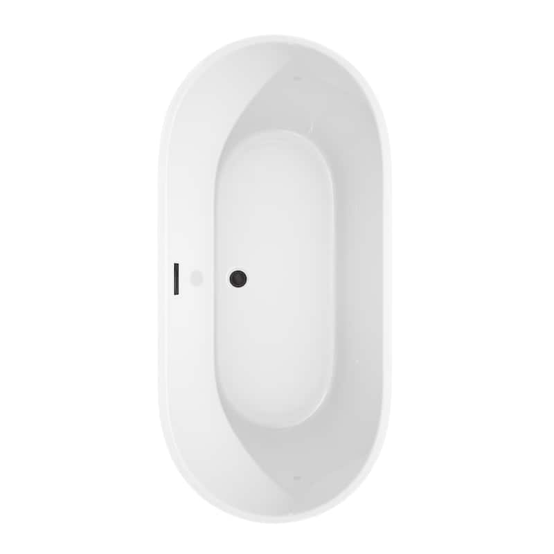 Wyndham Collection Carissa 67-inch White Freestanding Soaking Bathtub