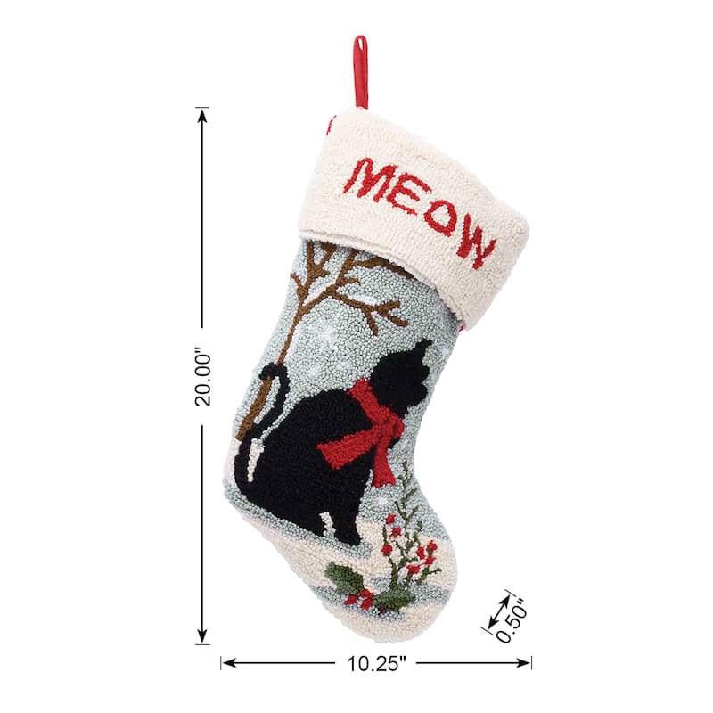 Glitzhome Christmas Reindeer Fox Cat Dog Dinosaur Warm Hooked Stocking