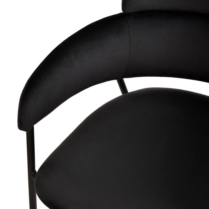 LeisureMod Set of 4 Axis Upholstered Dining Chairs with Curved Backrest, Contemporary Accent Side Chair for Home Office Bedroom