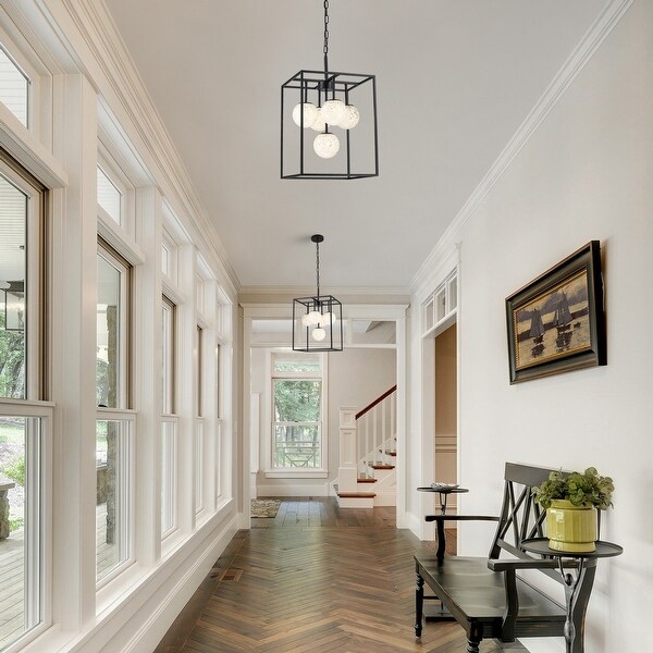 Diana 5 Light Contemporary Foyer Hall Lantern Pendant Light Art Deco Marbleized Glass Shades 18 in.Wide On Sale Bed Bath Beyond 42348809