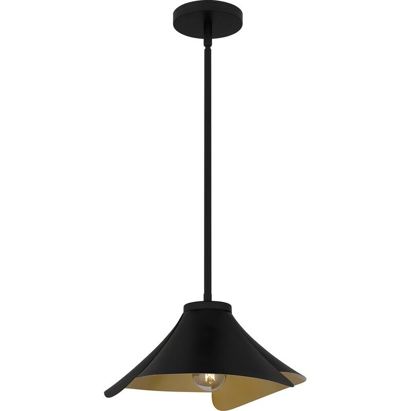 Matte Black One Light Pendant from the Quoizel Pendant Collection