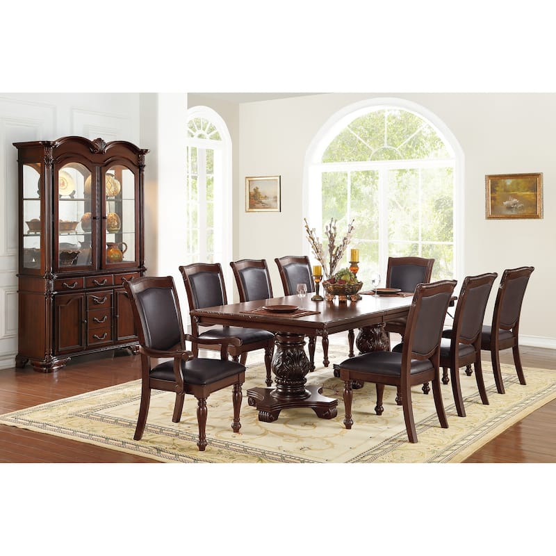 PU Upholstered Dining Arm Chair, Set Of 2, Brown