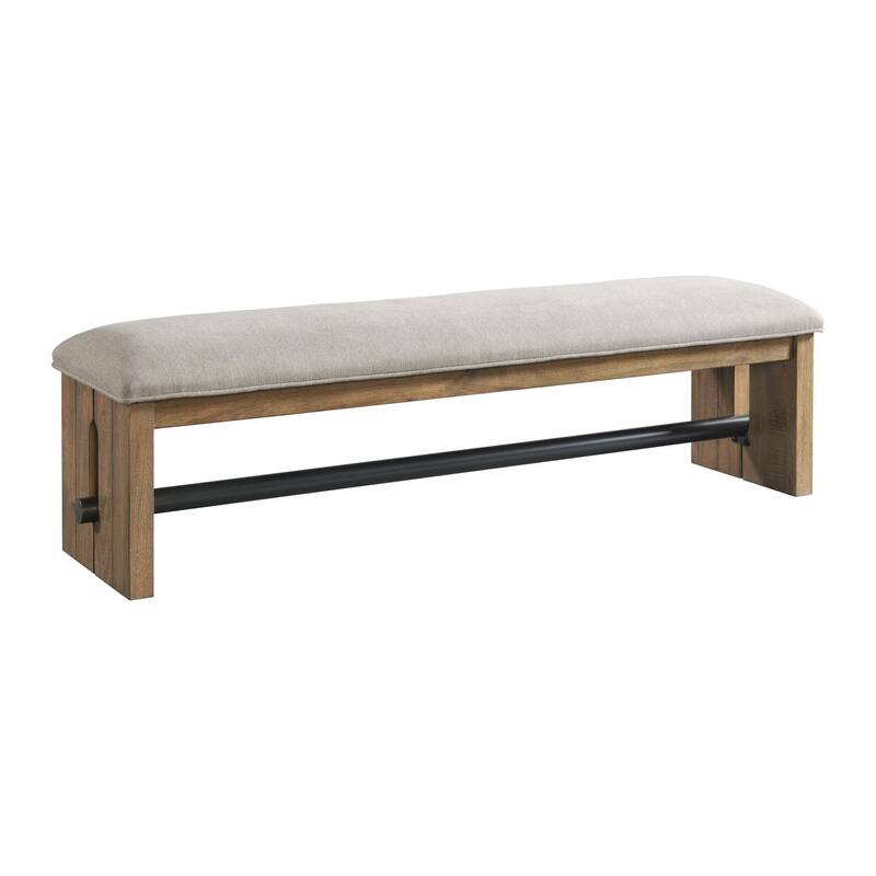 Landmark Backless Bench with 2 Legs, Weathered Oak